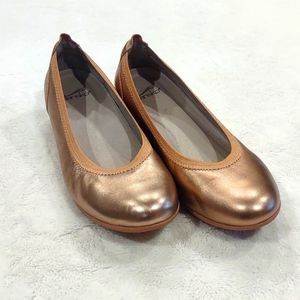 Dansko Rose Gold Leather Flats